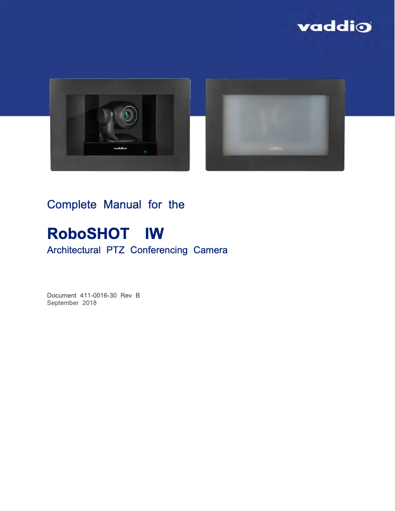 Page 1 de la notice Manuel utilisateur Vaddio RoboSHOT IW