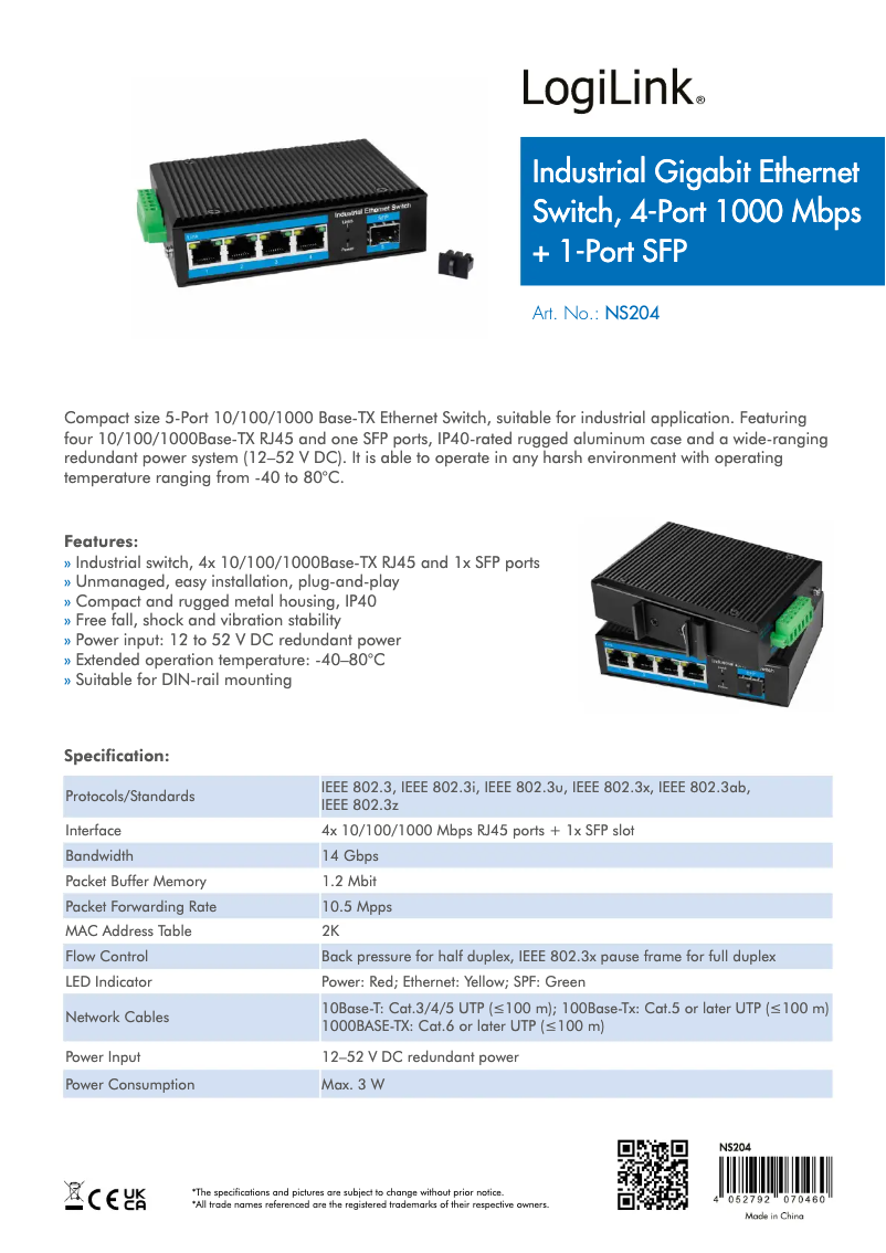 Image de la première page du manuel de l'appareil NS204