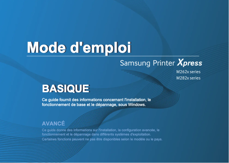 Page 1 de la notice Manuel utilisateur Samsung M2625D
