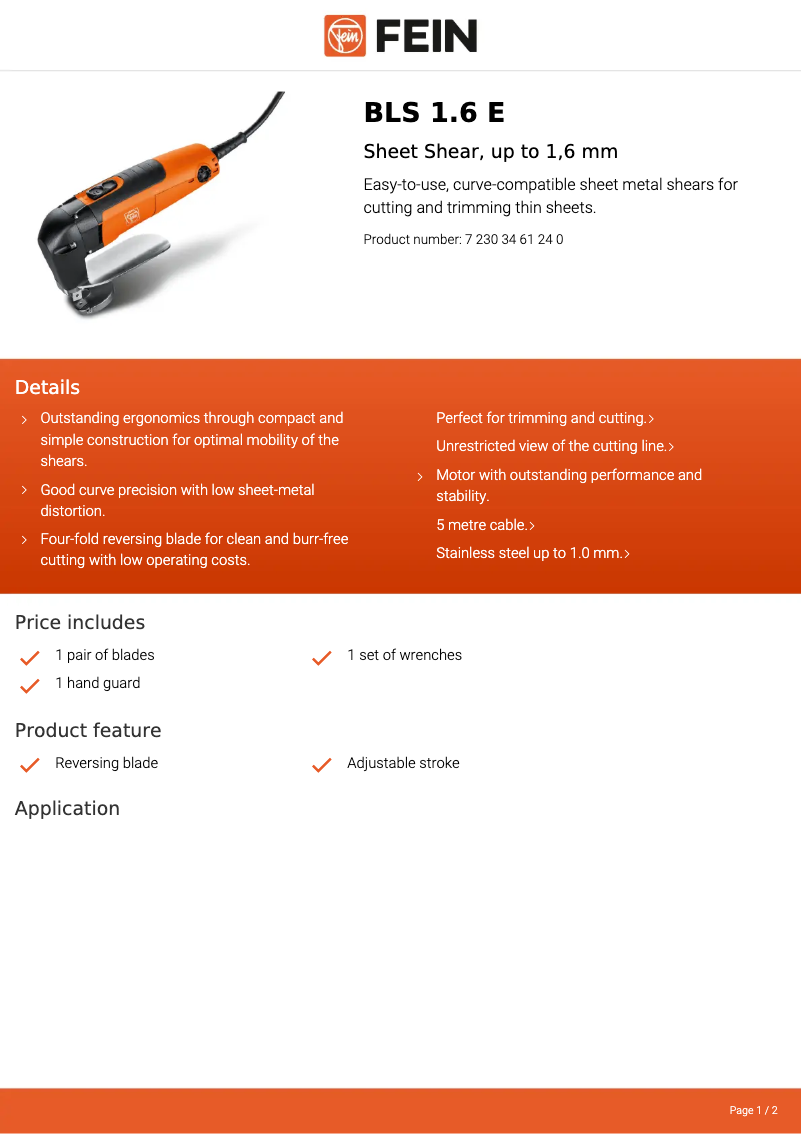 Image de la première page du manuel de l'appareil BLS 1.6 E