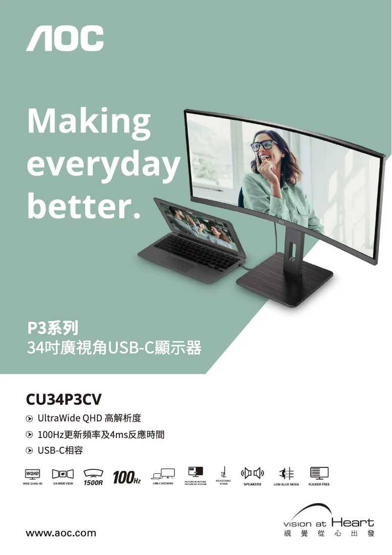 Page n°1 - Catalogue AOC CU34P3CV