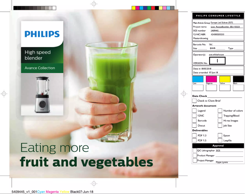 Page 1 de la notice Brochure Philips Avance Collection HR3655