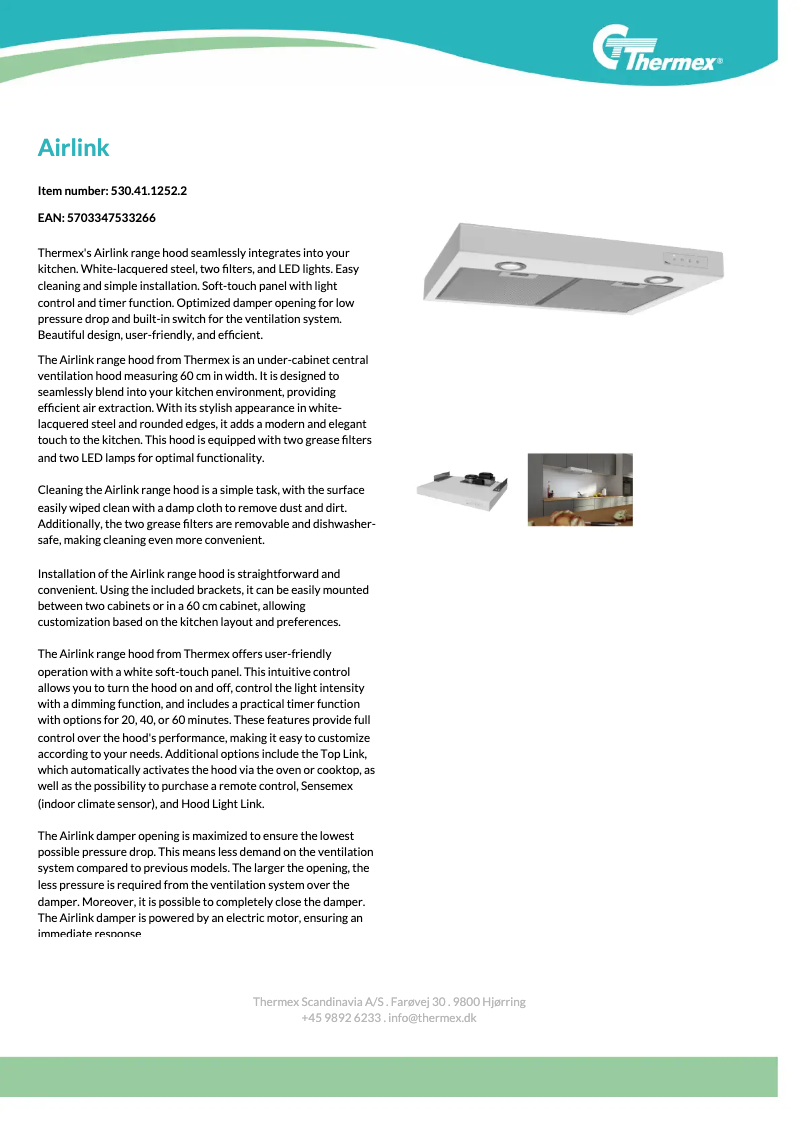 Page n°1 - Fiche technique Thermex Airlink