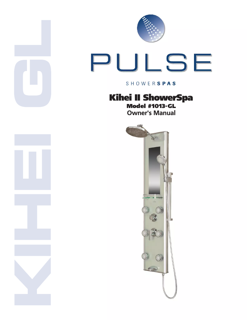 Page 1 de la notice Manuel utilisateur Pulse ShowerSpas 1013-GL