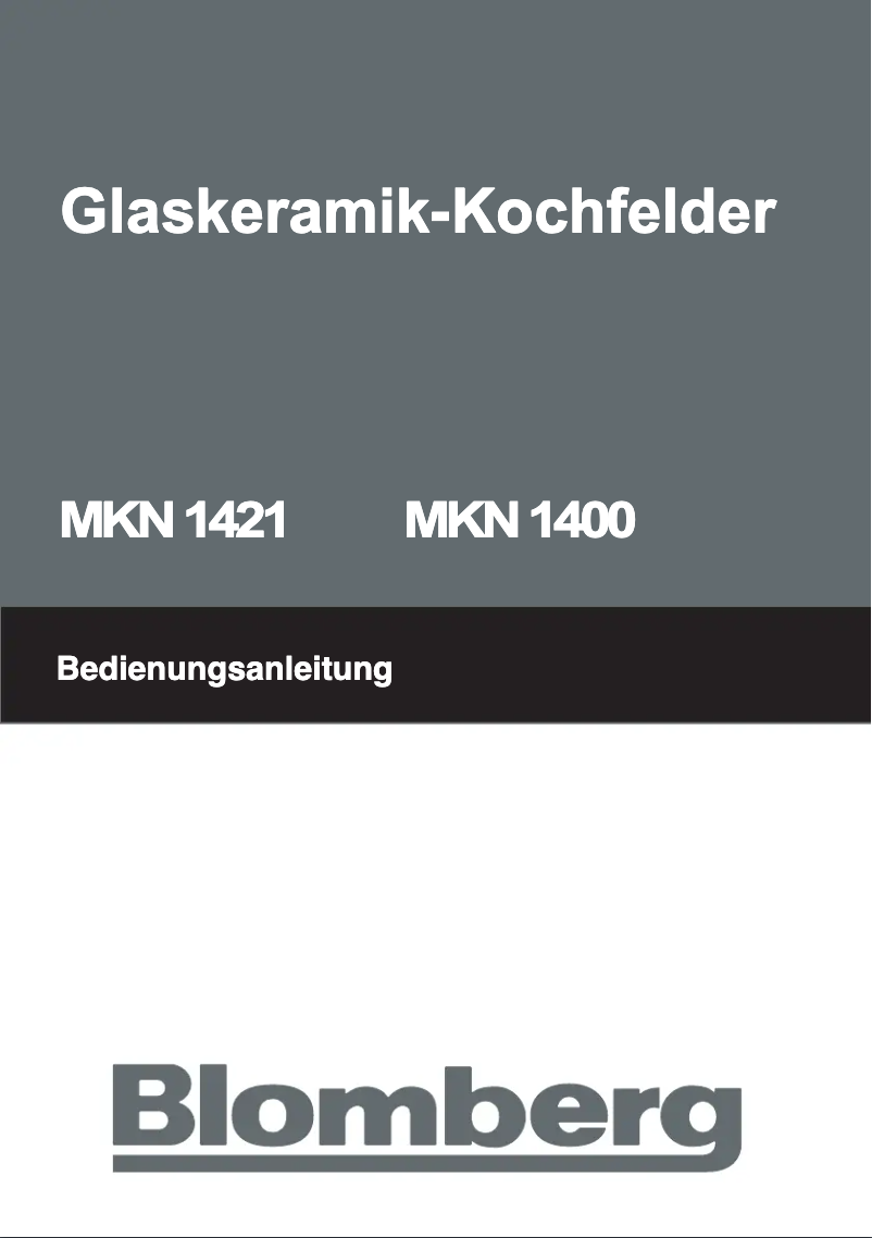 Page n°1 - Manuel utilisateur Blomberg MKN 1421