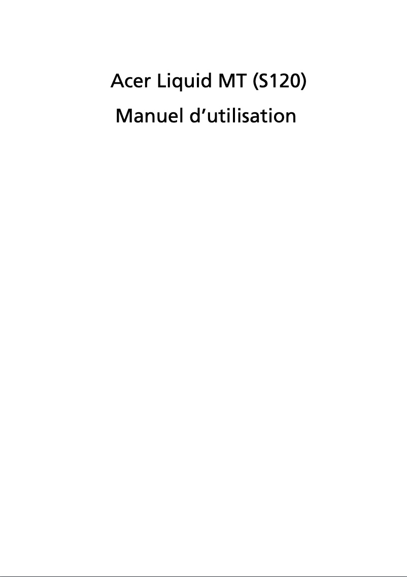 Página 1 del manual Manual de usuario Acer Liquid MT
