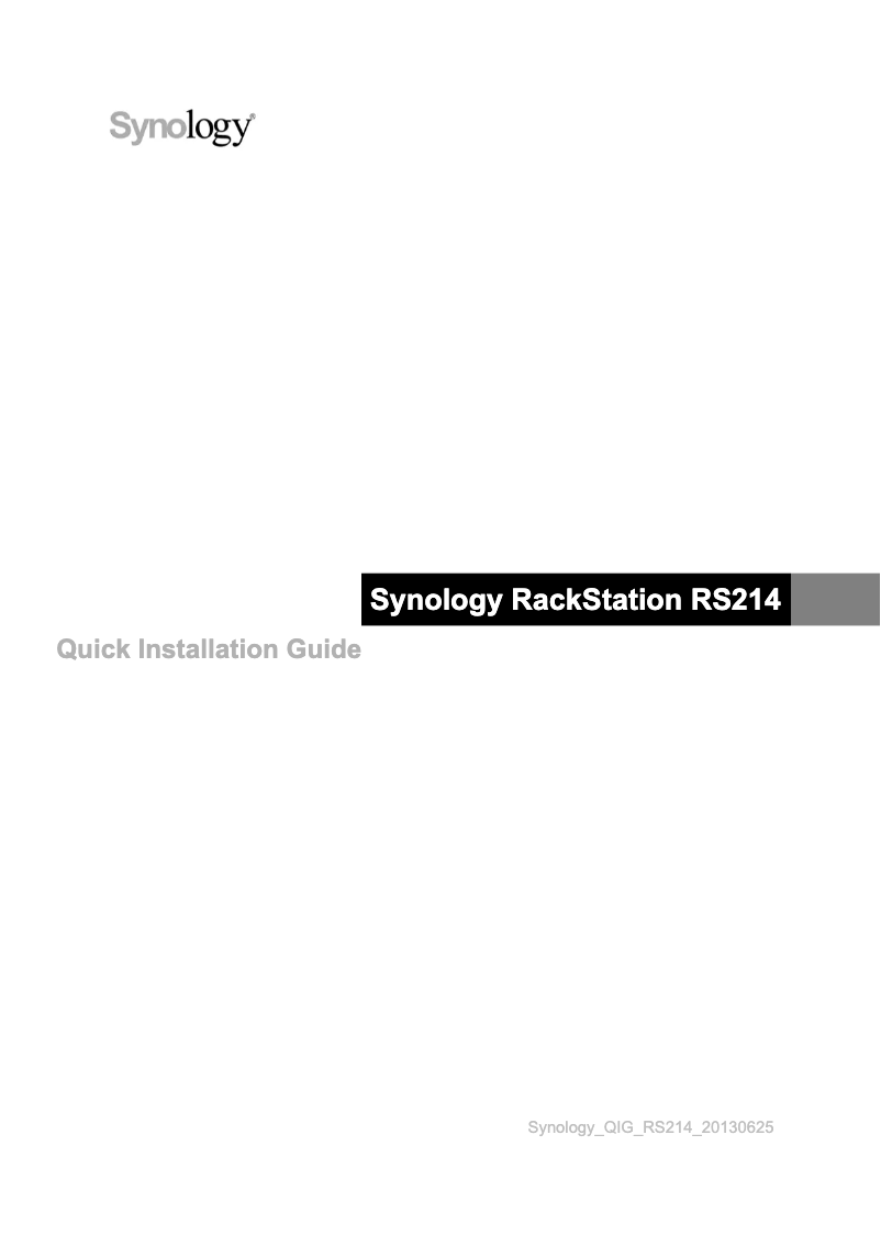 Page 1 de la notice Manuel utilisateur Seagate RS214