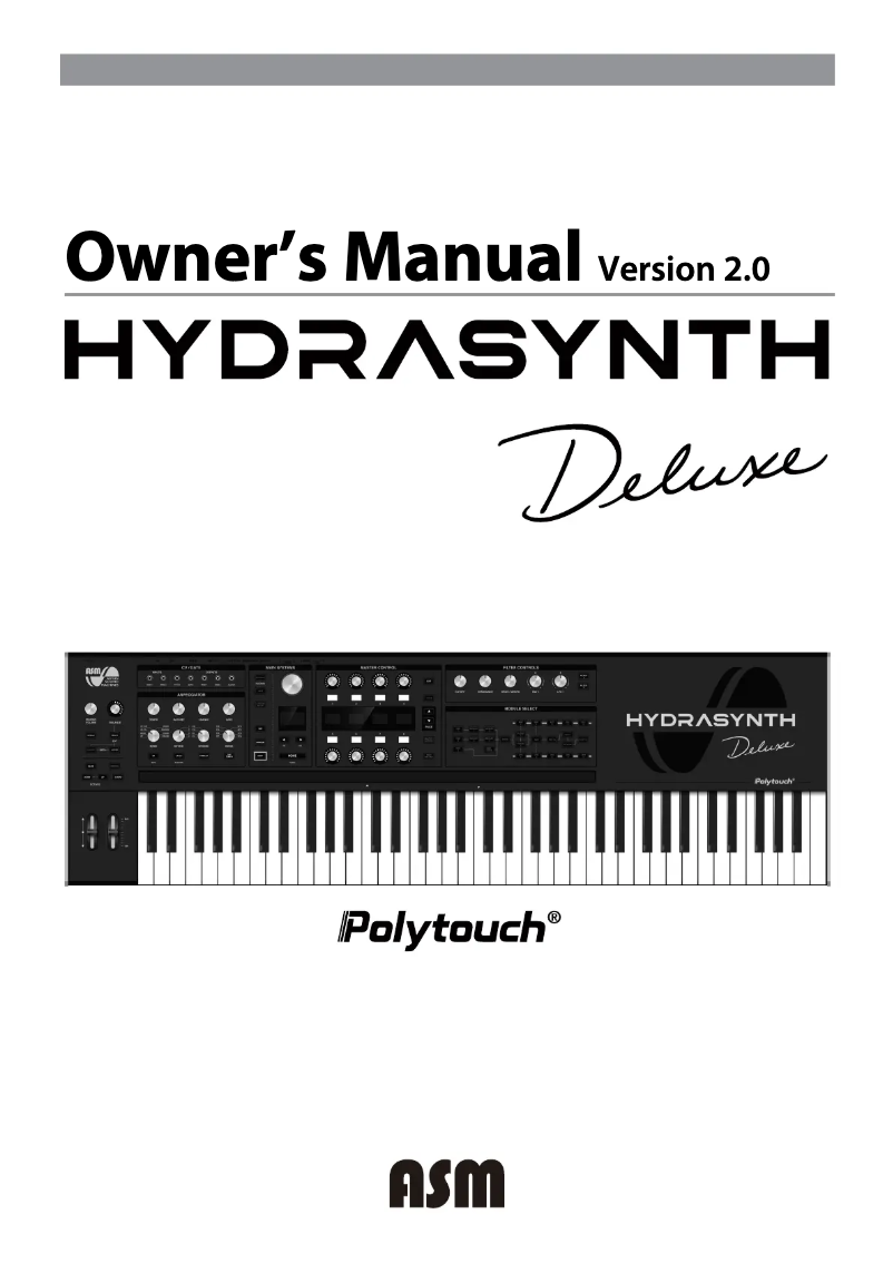 Image de la première page du manuel de l'appareil Hydrasynth Deluxe