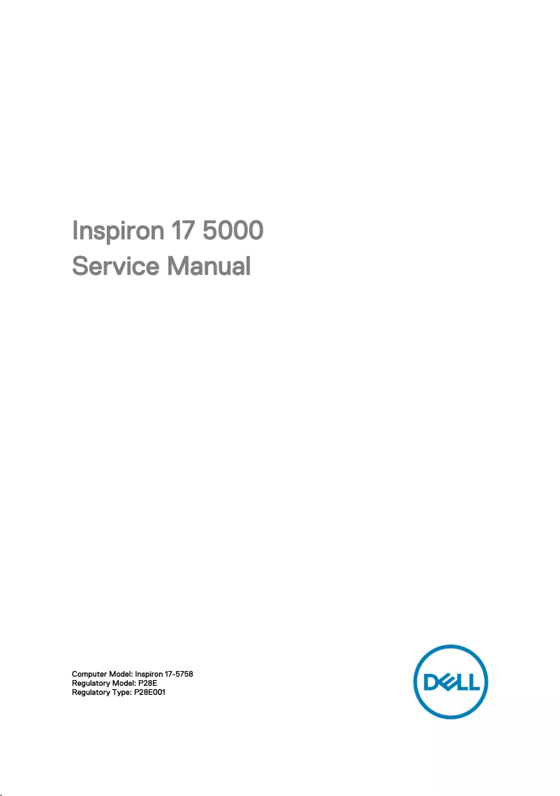 Image de la première page du manuel de l'appareil Inspiron 5758