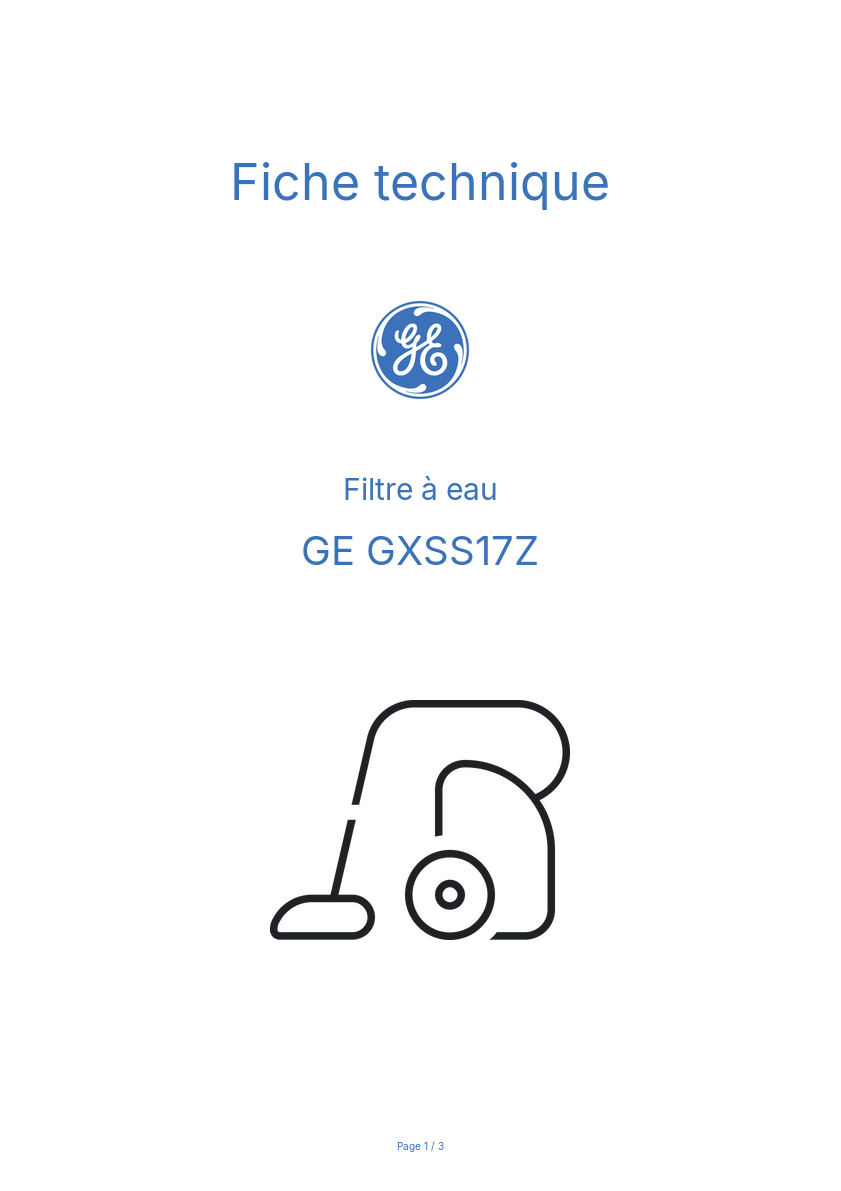 Image de la première page du manuel de l'appareil GXSS17Z