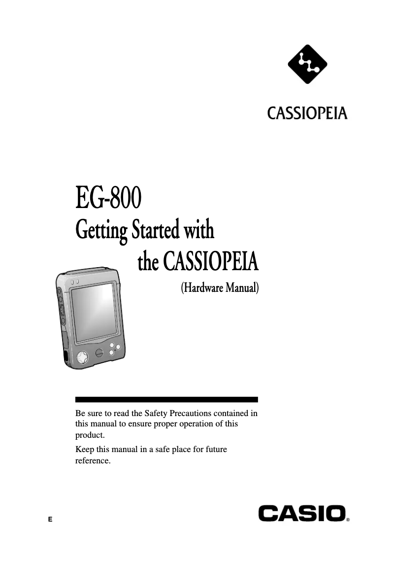 Page n°1 - Manuel utilisateur Casio Cassiopeia EG-800