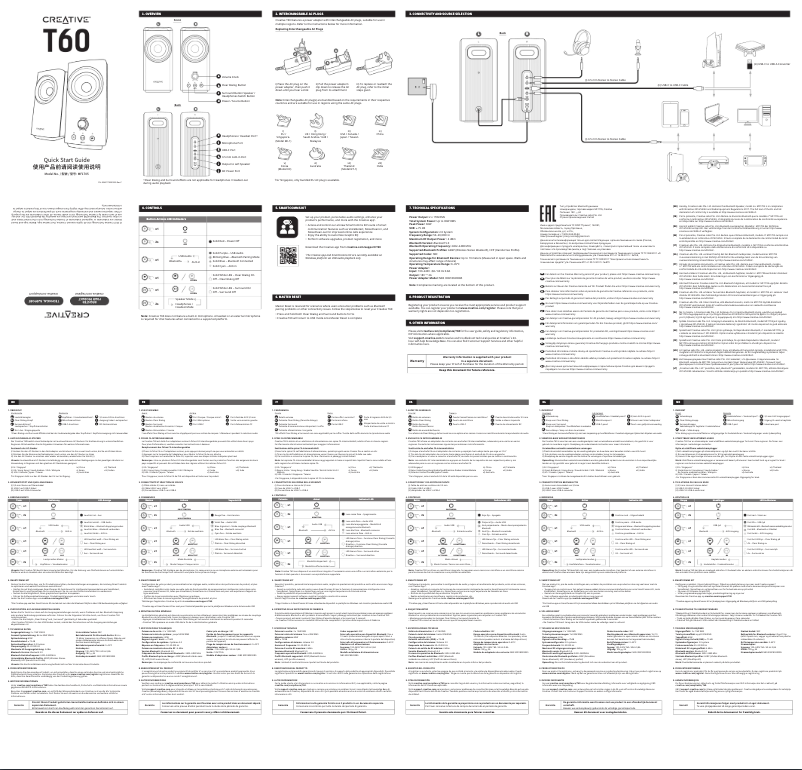 Page 1 de la notice Guide de démarrage rapide Creative T60