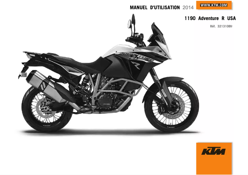 Page 1 de la notice Manuel utilisateur KTM 1190 Adventure R (2014)