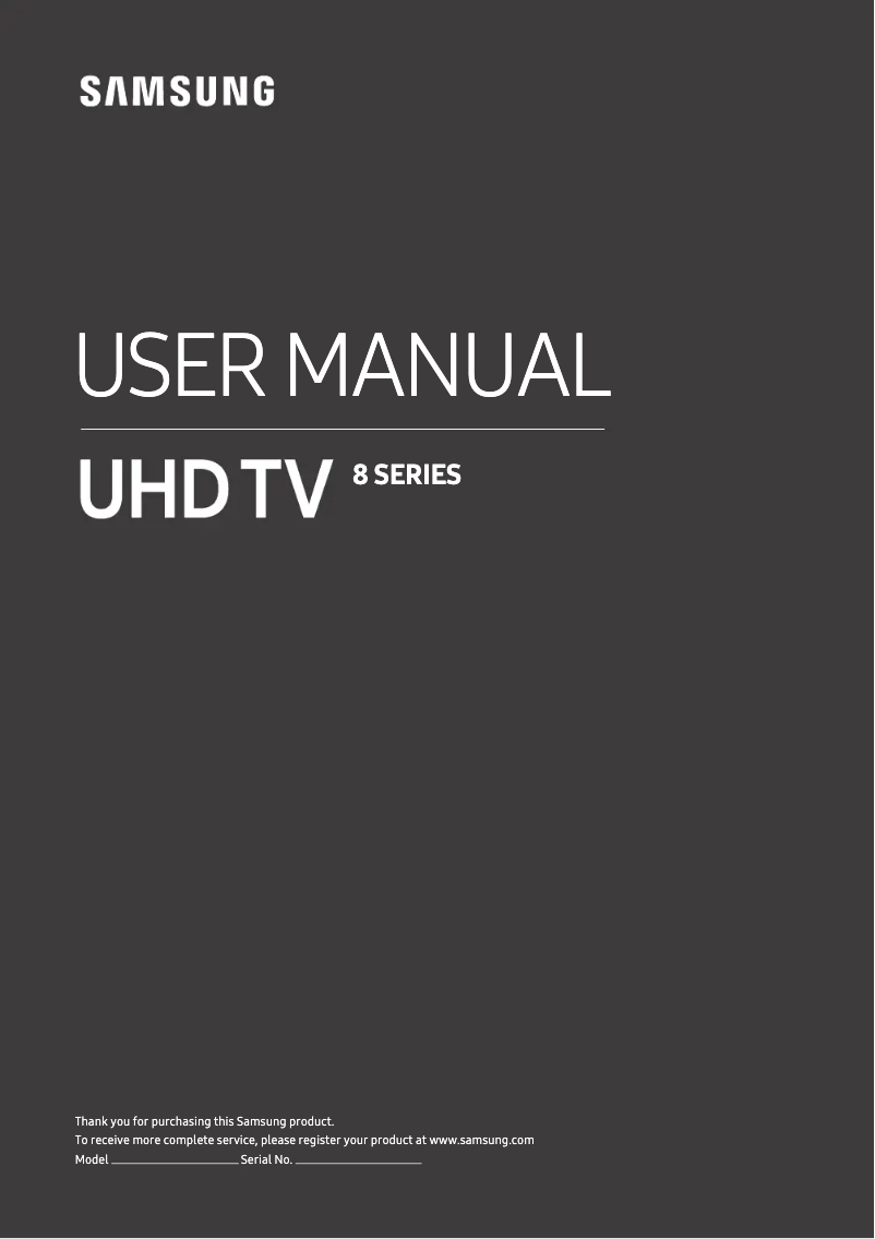 Image de la première page du manuel de l'appareil UE49NU8009T