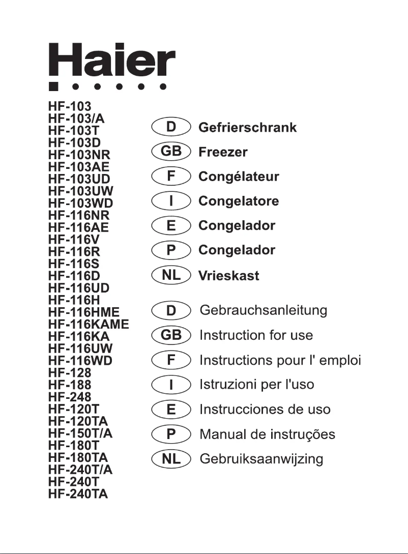 Image de la première page du manuel de l'appareil HF-116WD