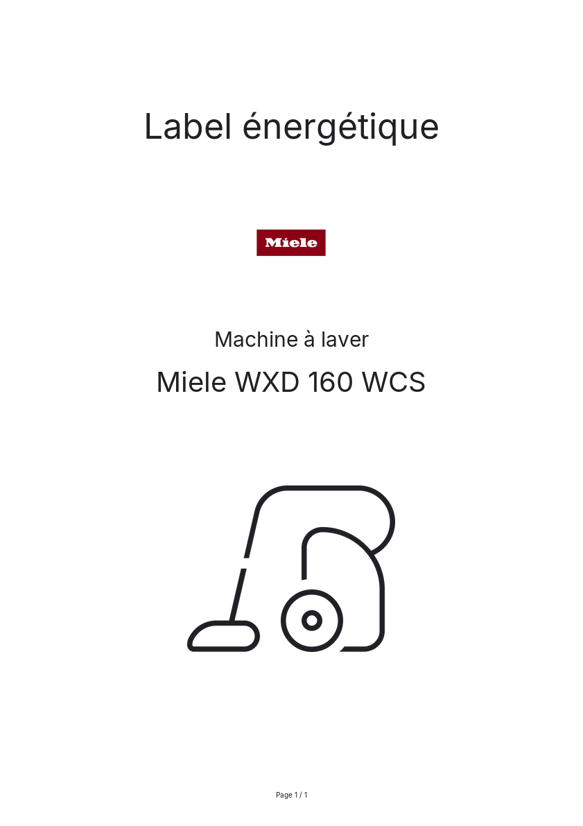 Image de la première page du manuel de l'appareil WXD 160 WCS