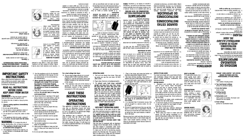 Page 1 de la notice Manuel utilisateur Conair 289N