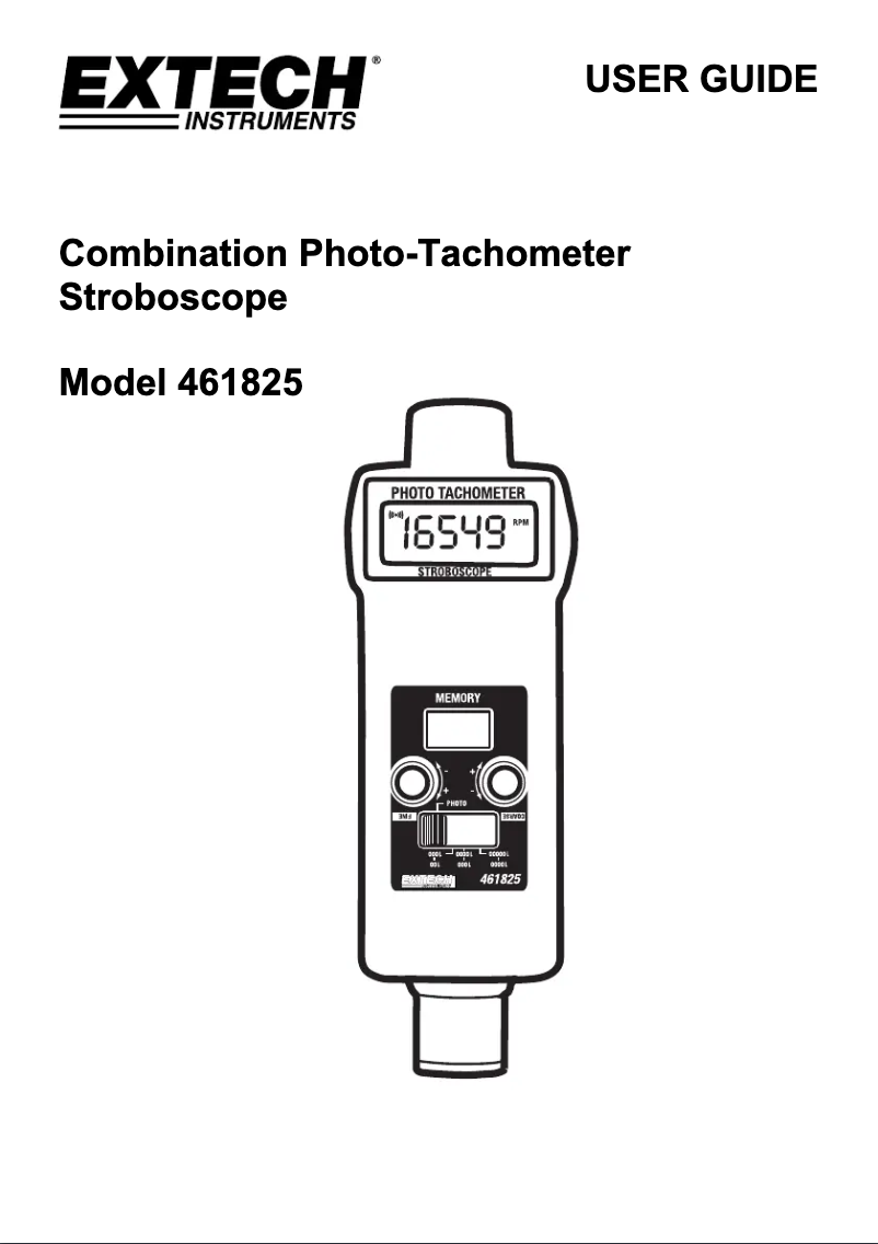 Page 1 de la notice Manuel utilisateur Extech 461825