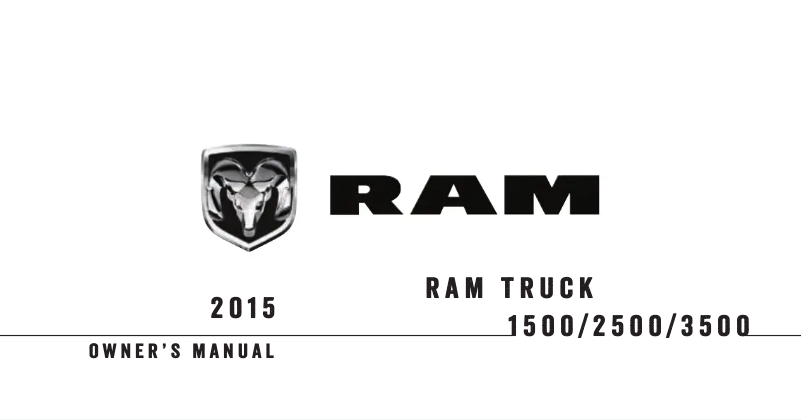 Page 1 de la notice Manuel utilisateur RAM 2500 (2015)