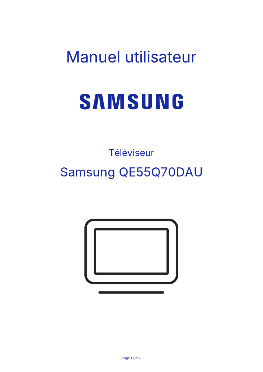 Page n°1 - Manuel utilisateur Samsung QE55Q70DAU