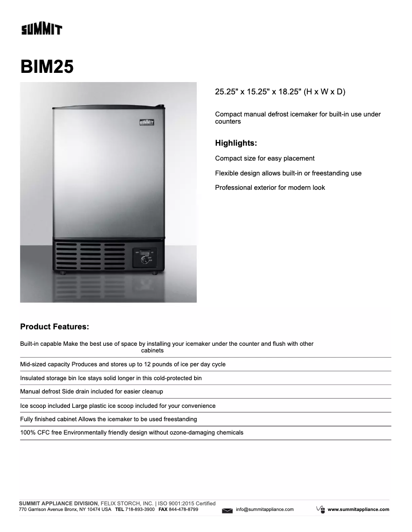 Image de la première page du manuel de l'appareil BIM25