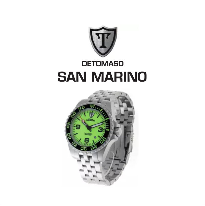 Image de la première page du manuel de l'appareil San Marino