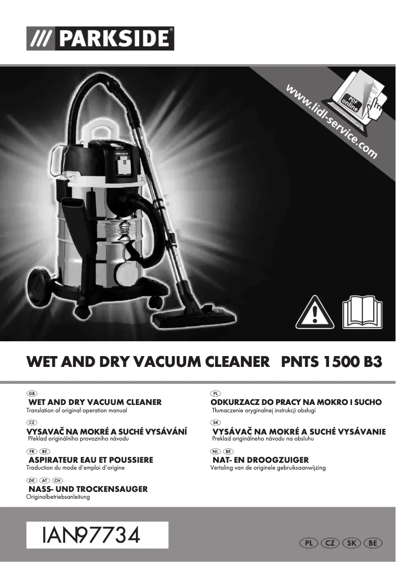 Page 1 de la notice Manuel utilisateur Parkside PNTS 1500 B3