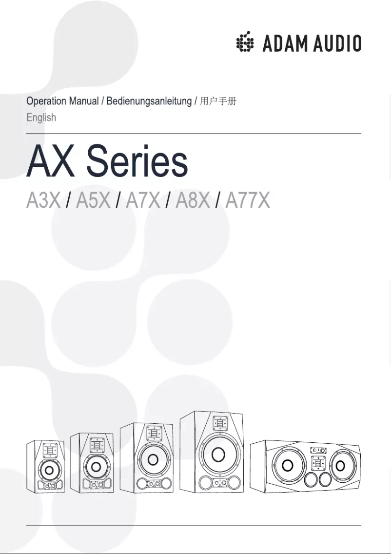 Image de la première page du manuel de l'appareil A3X