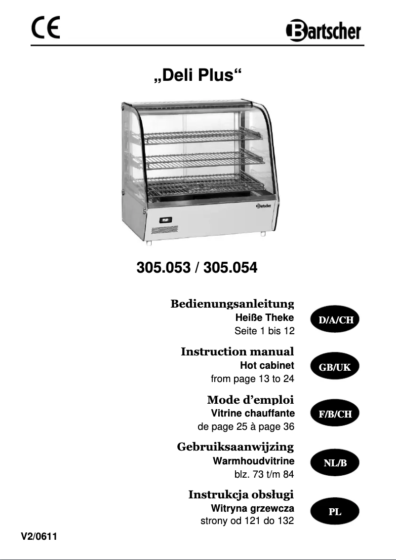 Page n°1 - Manuel utilisateur Bartscher DeliPlus II 305054