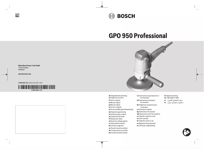 Page n°1 - Manuel utilisateur Bosch GPO 950 Professional