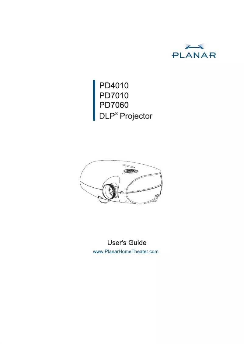 Page n°1 - Manuel utilisateur Planar PD7060