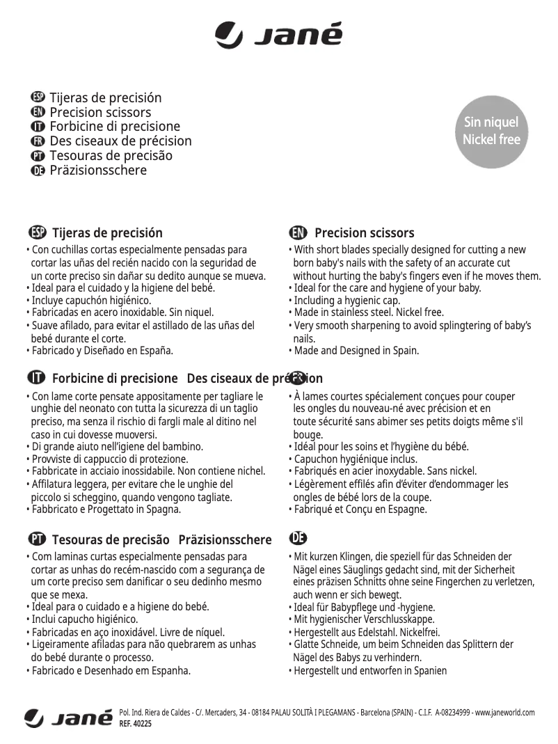 Page n°1 - Manuel utilisateur Jane Scissors