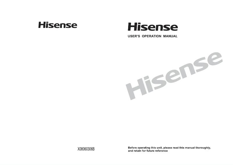 Page n°1 - Manuel utilisateur Hisense WDBL1014V