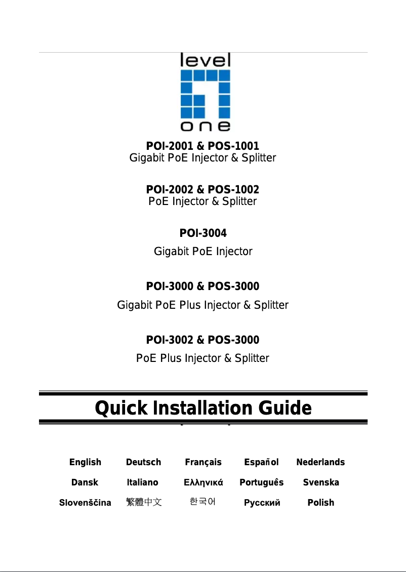 Page n°1 - Manuel utilisateur LevelOne POI-3002
