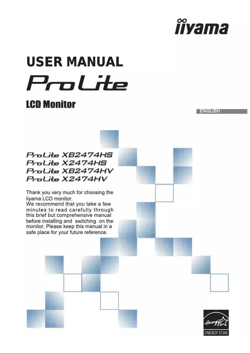 Page 1 de la notice Manuel utilisateur Iiyama ProLite X2474HV-B1