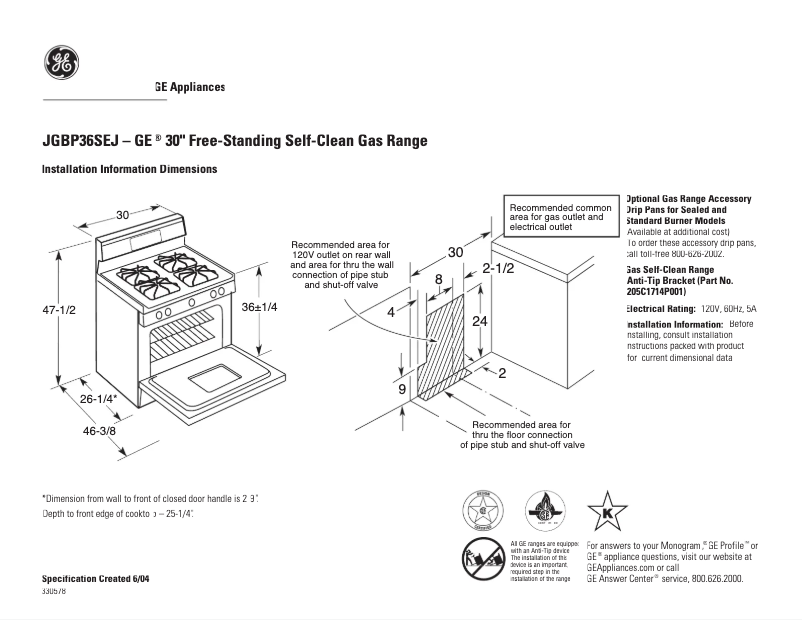 Image de la première page du manuel de l'appareil JGBP36SEJSS