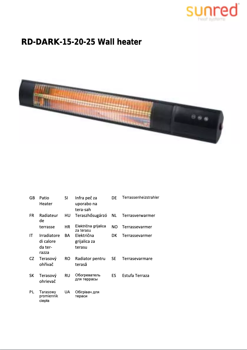 Page 1 de la notice Manuel utilisateur SunRed Royal Diamond Dark 2000