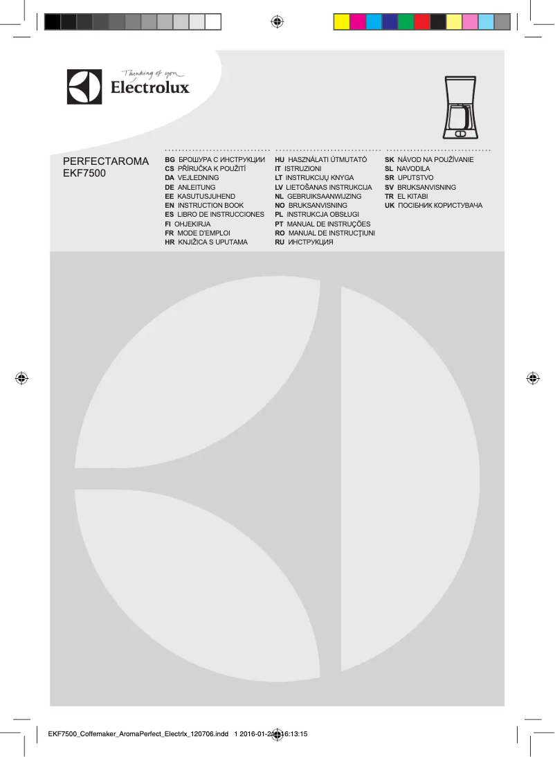 Page n°1 - Manuel utilisateur Electrolux EKF7500W