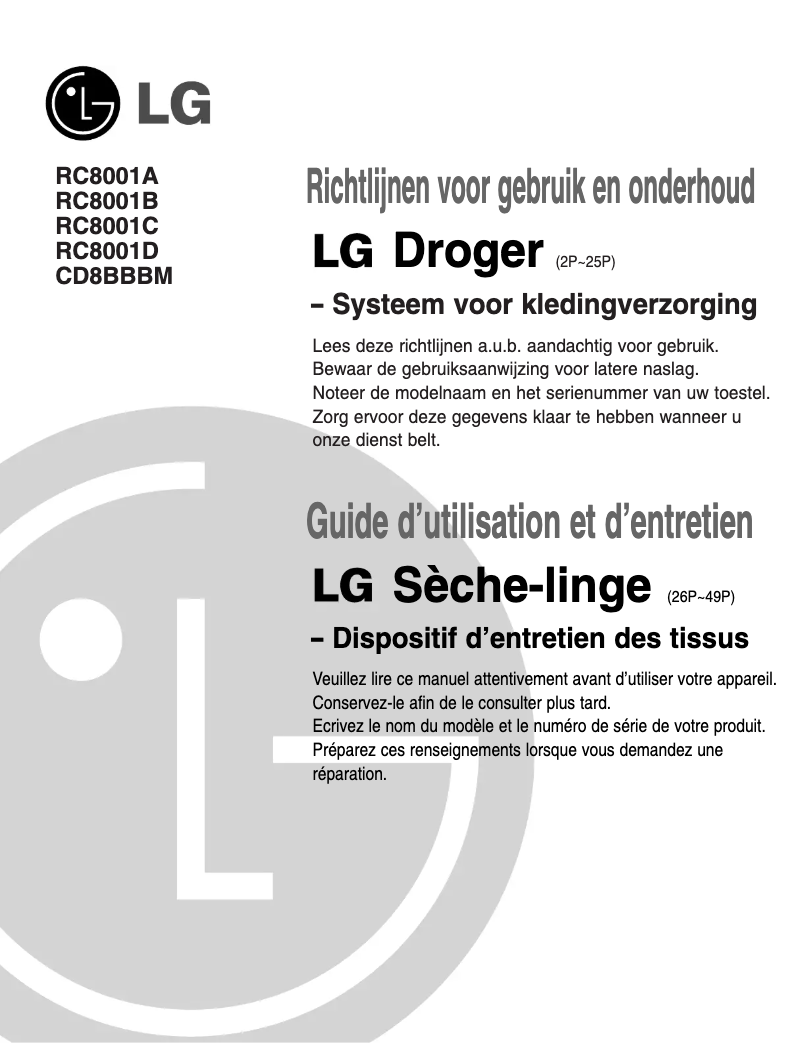 Página 1 del manual Manual de usuario LG RC8001D