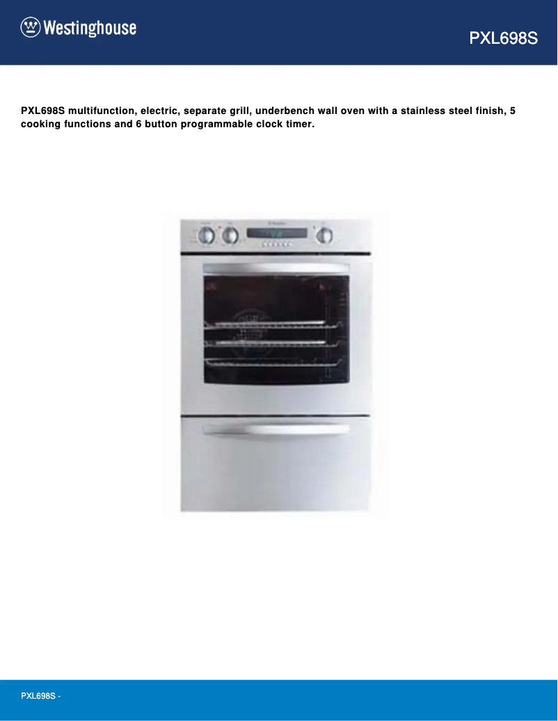 Image de la première page du manuel de l'appareil PXL698S