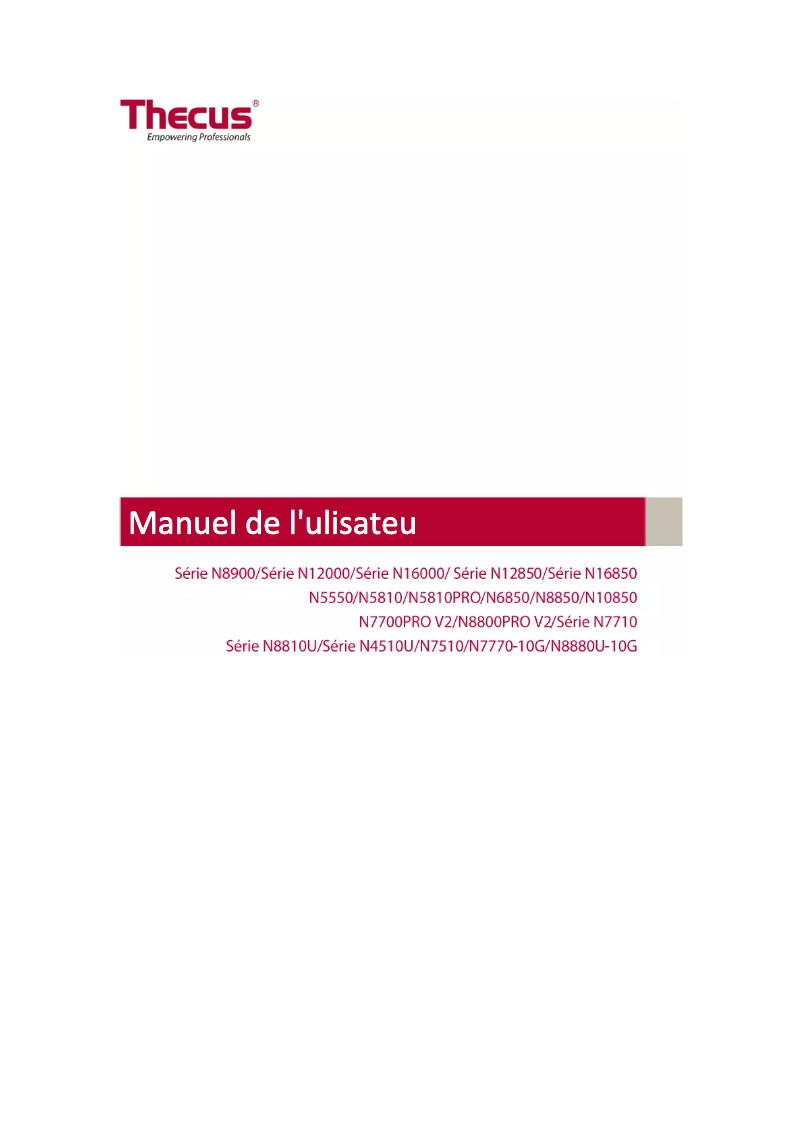 Image de la première page du manuel de l'appareil Thecus N16850