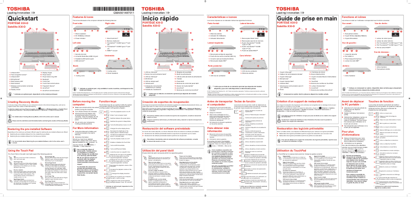 Page n°1 - Manuel utilisateur Toshiba Portege X30-E-11P