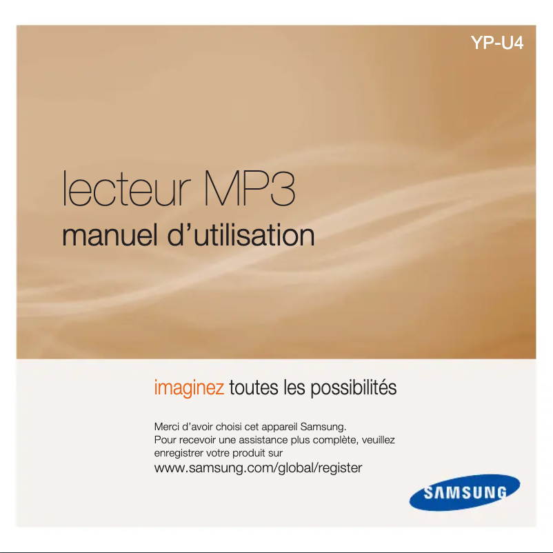 Page 1 de la notice Manuel utilisateur Samsung YP-U4QB