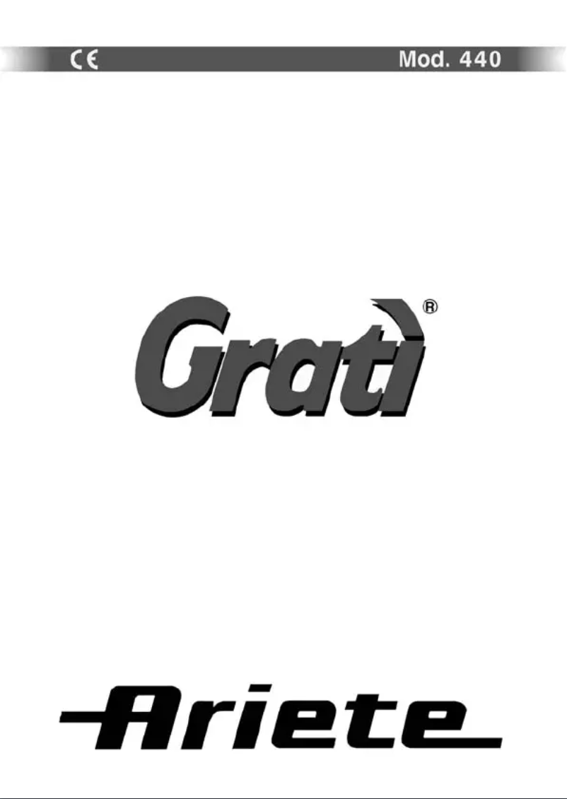 Page 1 de la notice Manuel utilisateur Ariete Grati 440