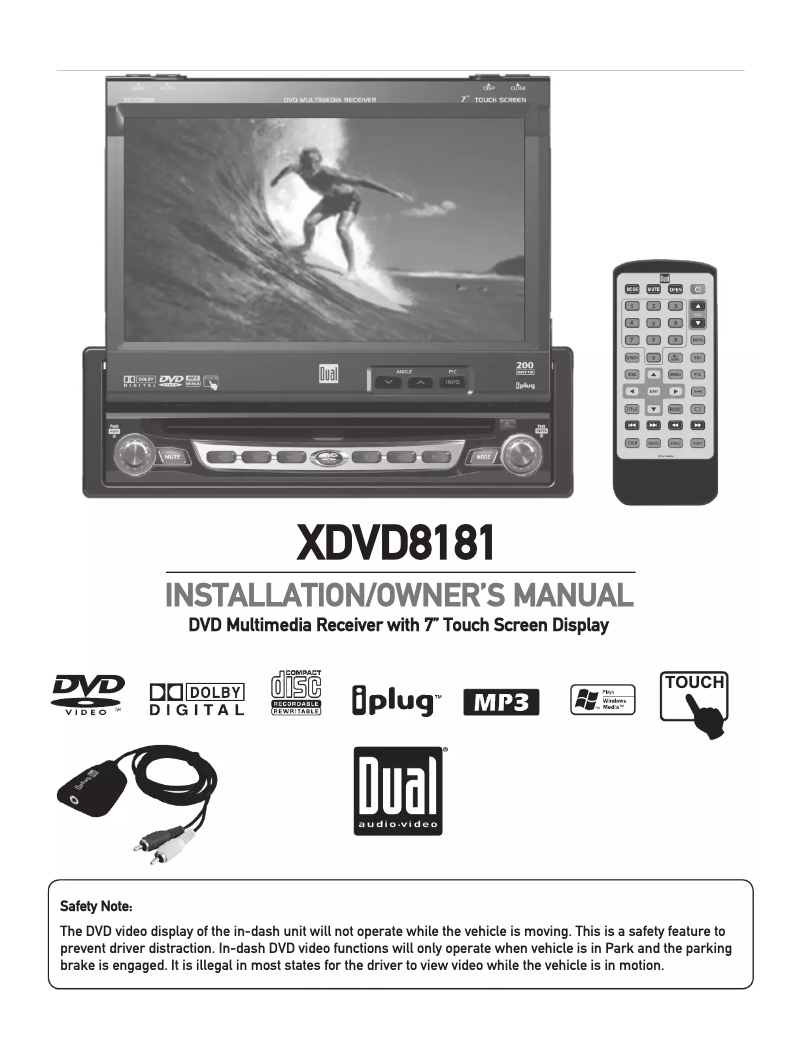 Image de la première page du manuel de l'appareil XDVD8181