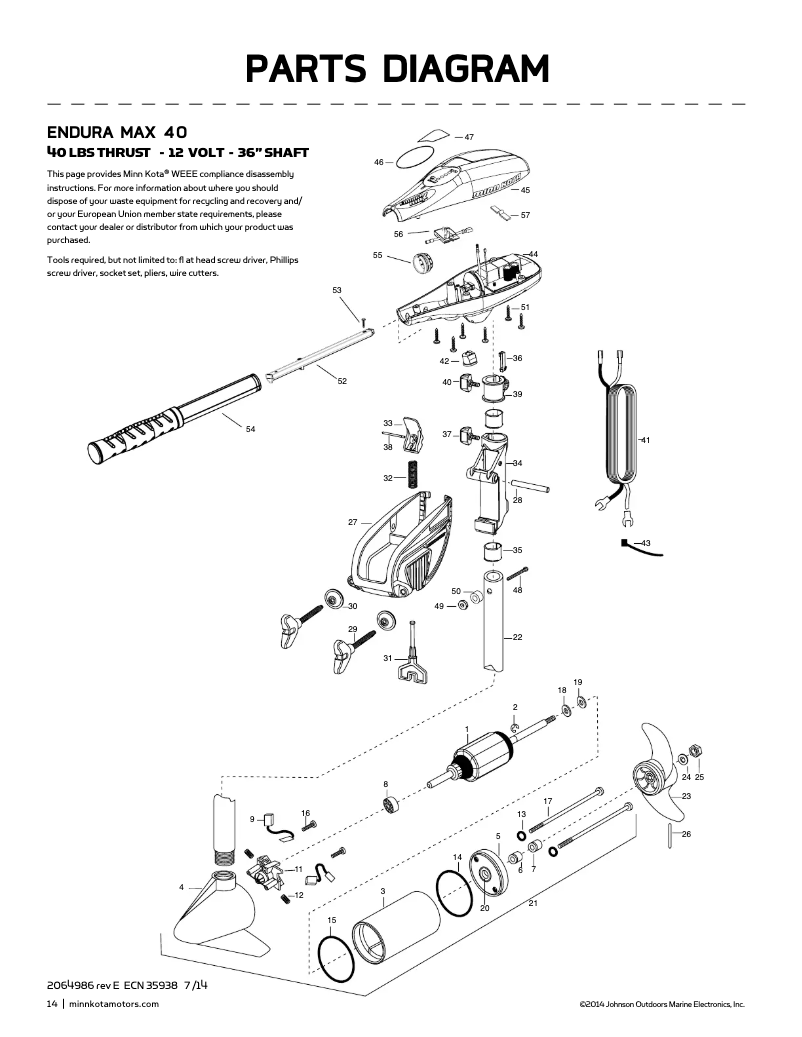 Page n°1 - Manuel utilisateur Minn Kota Endura Max 40
