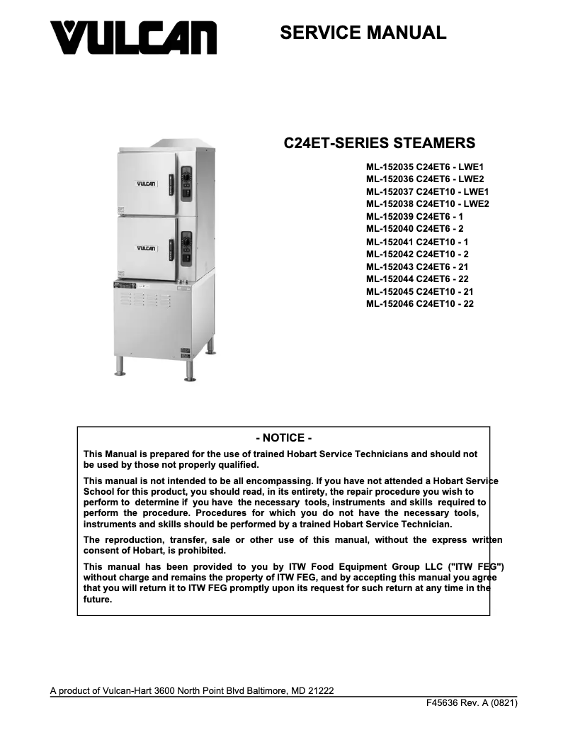 Page n°1 - Manuel utilisateur Vulcan C24ET10-LWE