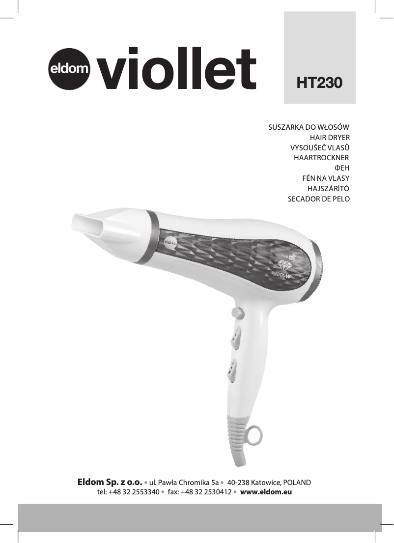 Page 1 de la notice Manuel utilisateur Eldom Viollet HT230