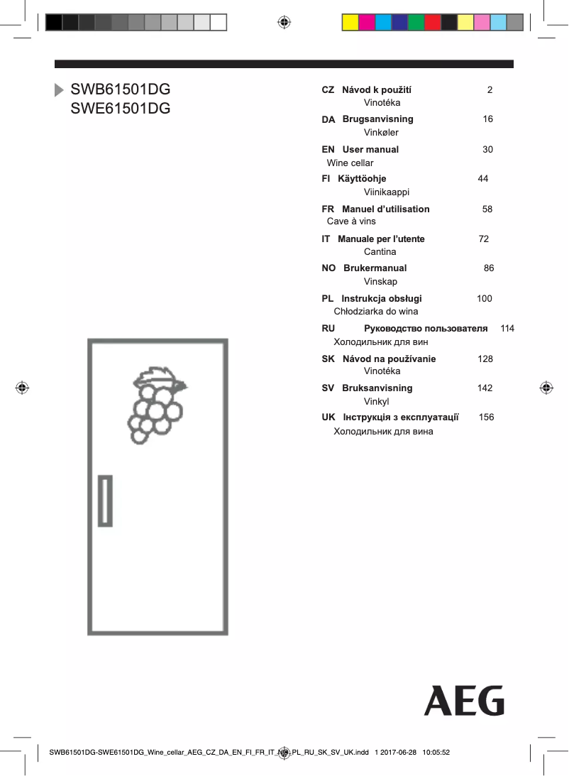 Image de la première page du manuel de l'appareil SWE61501DG