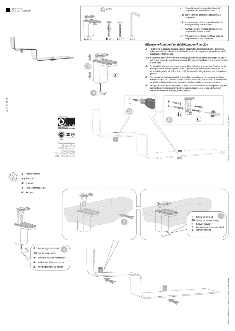 Page n°1 - Manuel utilisateur Connubia Step